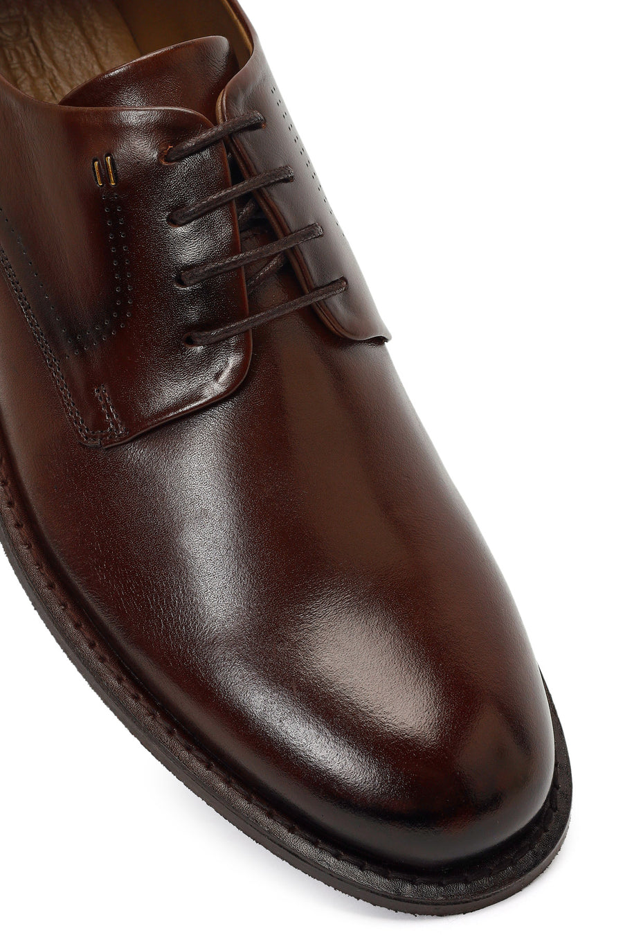 Derimod Black Male Brown Lace-Up Leather Classic Shoes