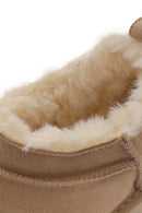 Woman Beige Suede Teddy Boots | Derimod