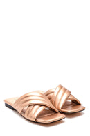 Women's Gold Metallic Slippers | Derimod