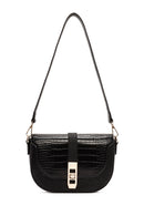 Women's Black Long Strap Crocodile Patterned Shoulder Bag | Derimod