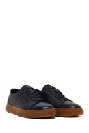 Male Black Lace-Up Leather Sneaker | Derimod