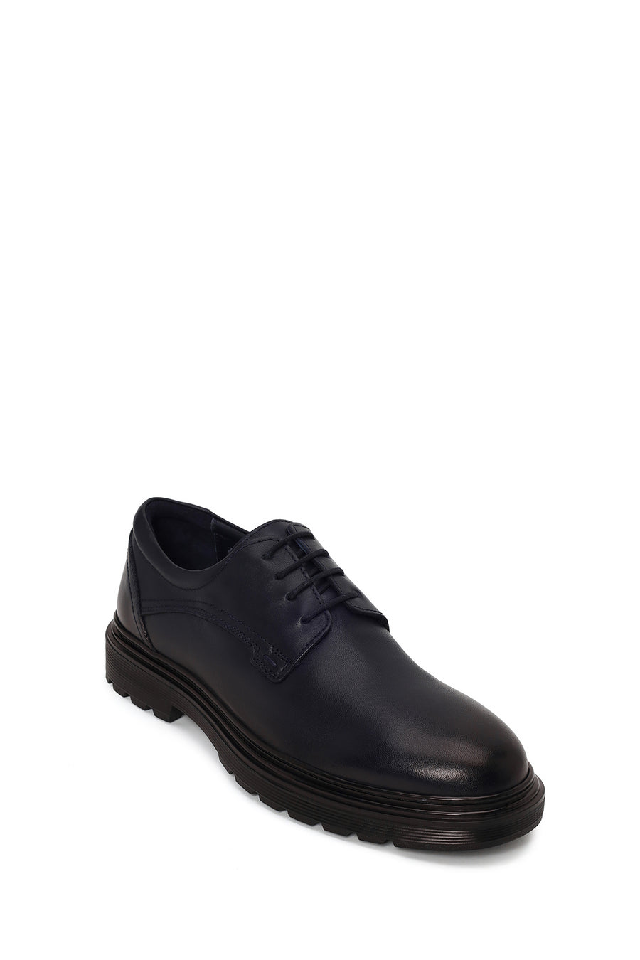 Derimod Fly Male Navy Blue Lace-Up Thick-Soled Leather Casual Shoes