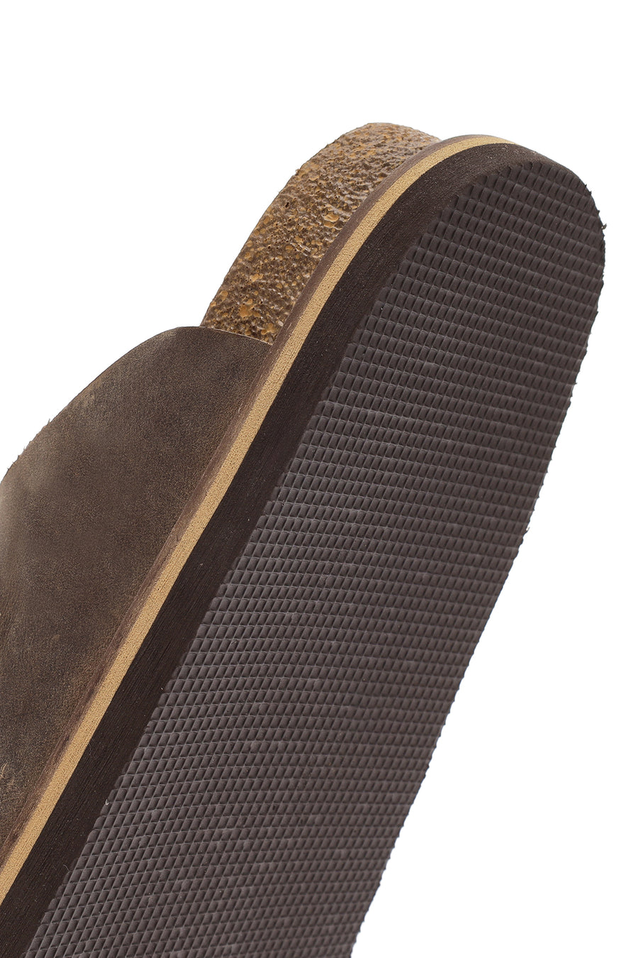 Men's Beige Double Buckle Nubuck Leather Slippers