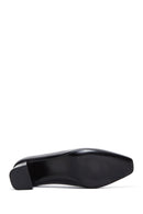 Women's Black Leather Low Heeled Shoes | Derimod