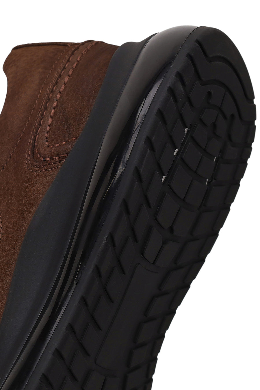 Male Brown Lace-Up Nubuck Leather Sneaker
