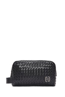 Men's Black Knitted Patterned Clutch Bag | Derimod