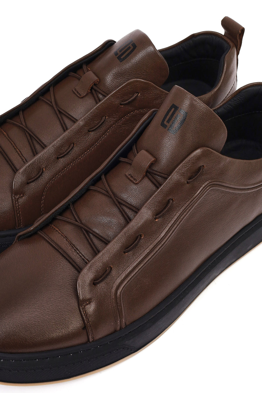 Male Brown Lace-Up Leather Sneaker