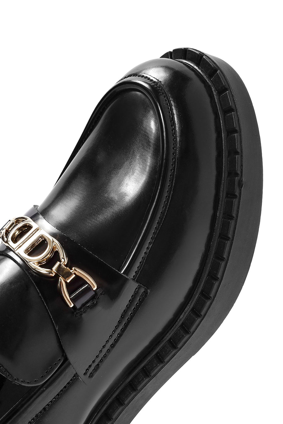 Kadın Siyah Toka Detaylı Maskülen Loafer