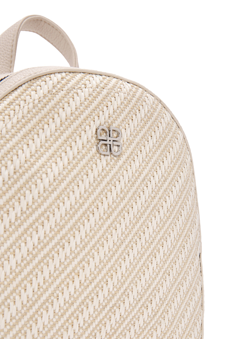 Women's Cream Straw Backpack