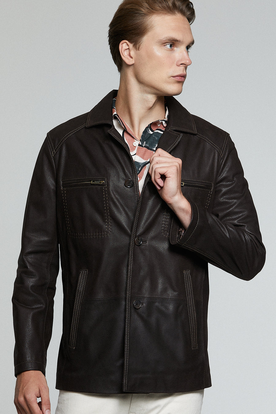 Baldwin Men's Leather Jacket 19WGD63460M | Derimod