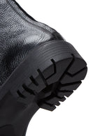 Men's Black Leather Zippered Casual Boots | Derimod