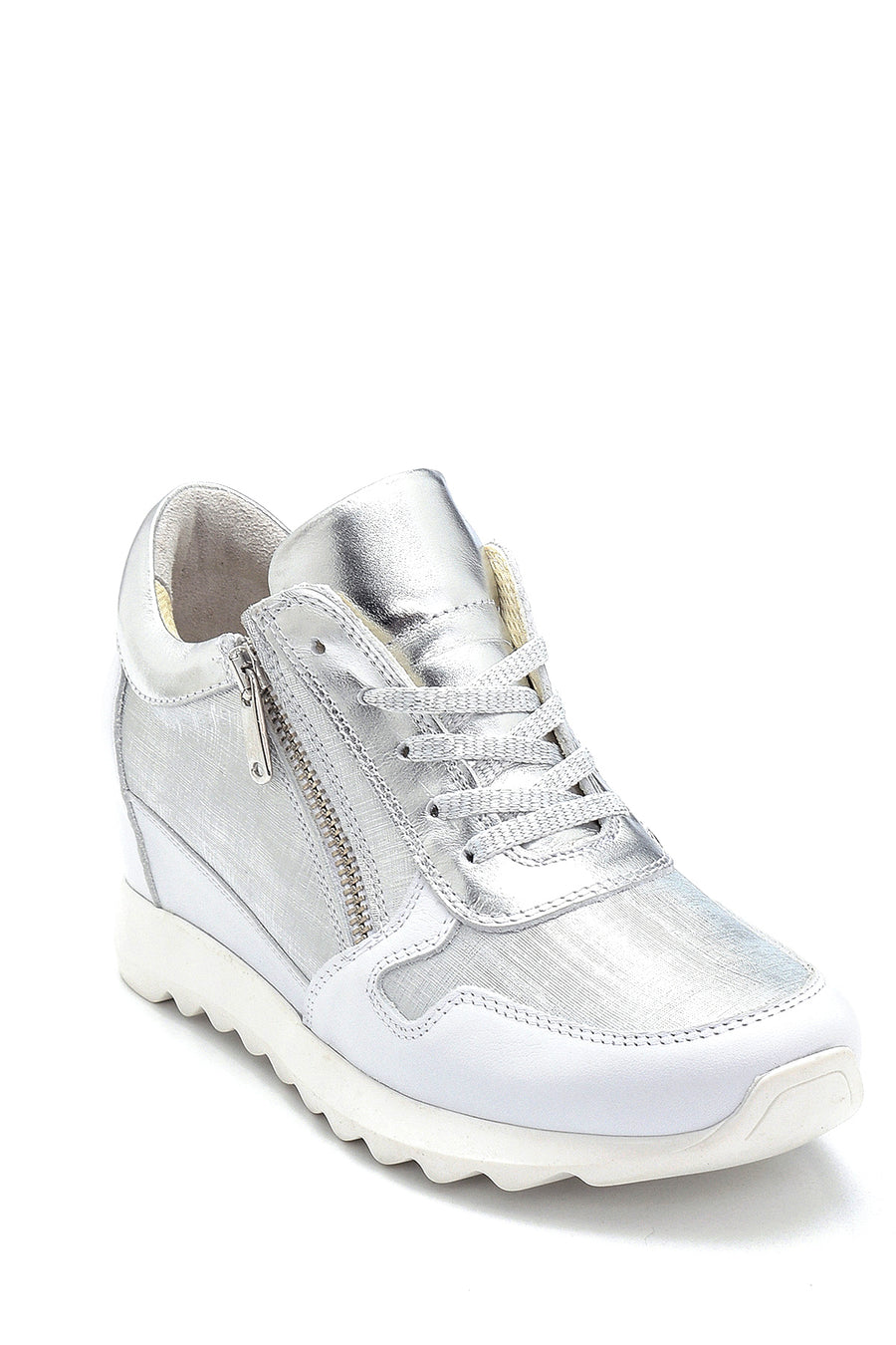 Women's Leather Zipper Detailed Sneaker