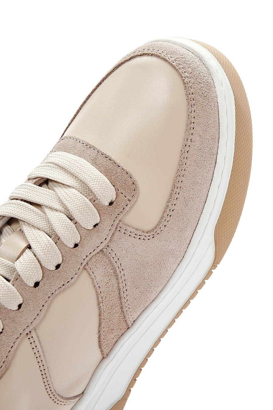 Kadın Bej Süet Deri Detaylı Sneaker