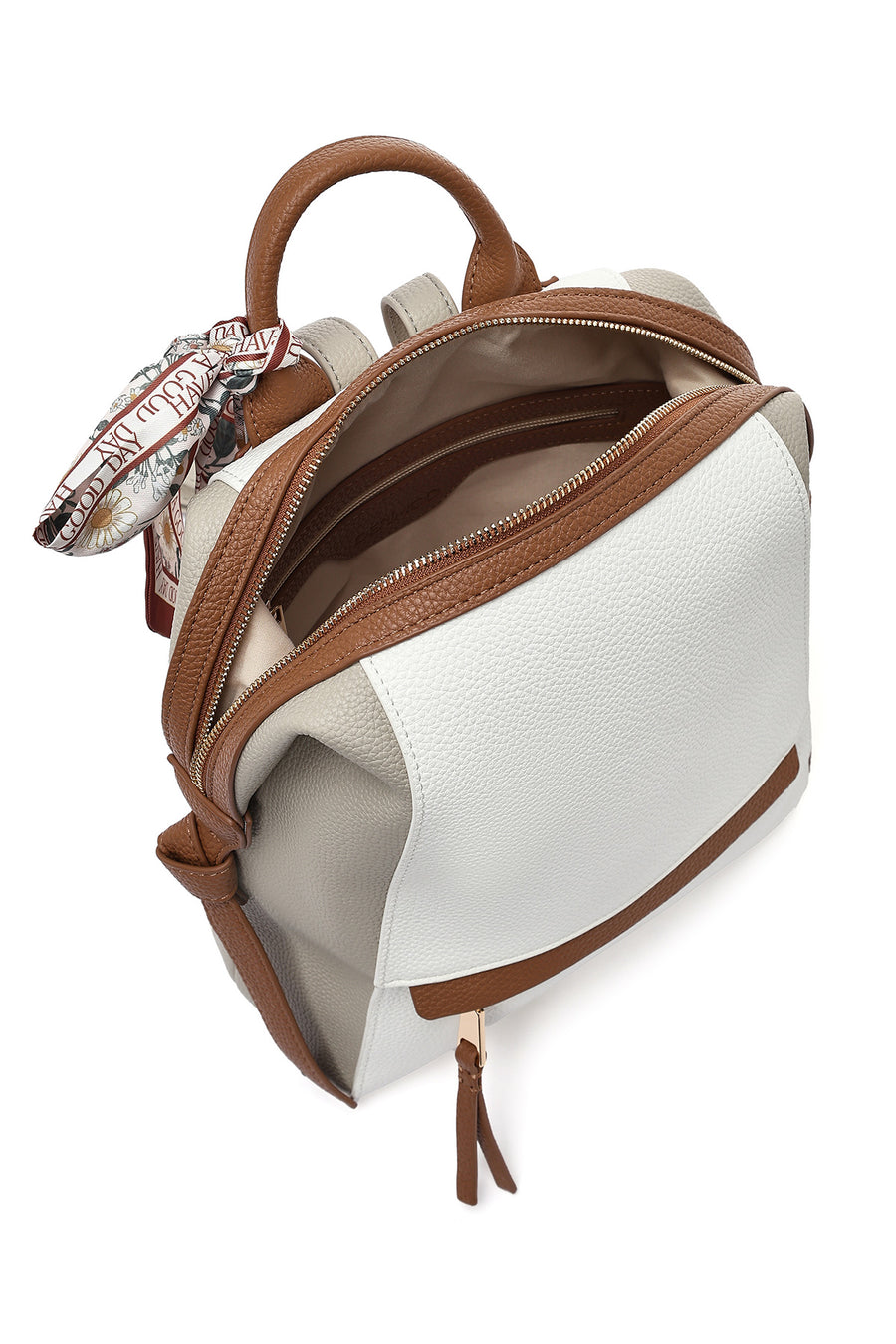 Women's White Accessory Detailed Backpack