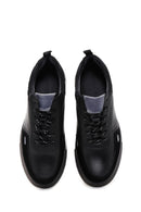 Men's Black Leather Thick Soled Sneaker | Derimod