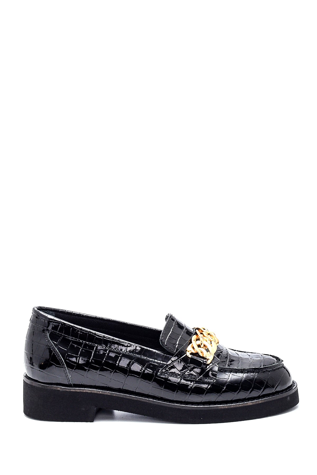 Women's Leather Chain Crocodile Loafer 21WFD1304E3 | Derimod