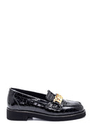 Women's Leather Chain Crocodile Loafer | Derimod