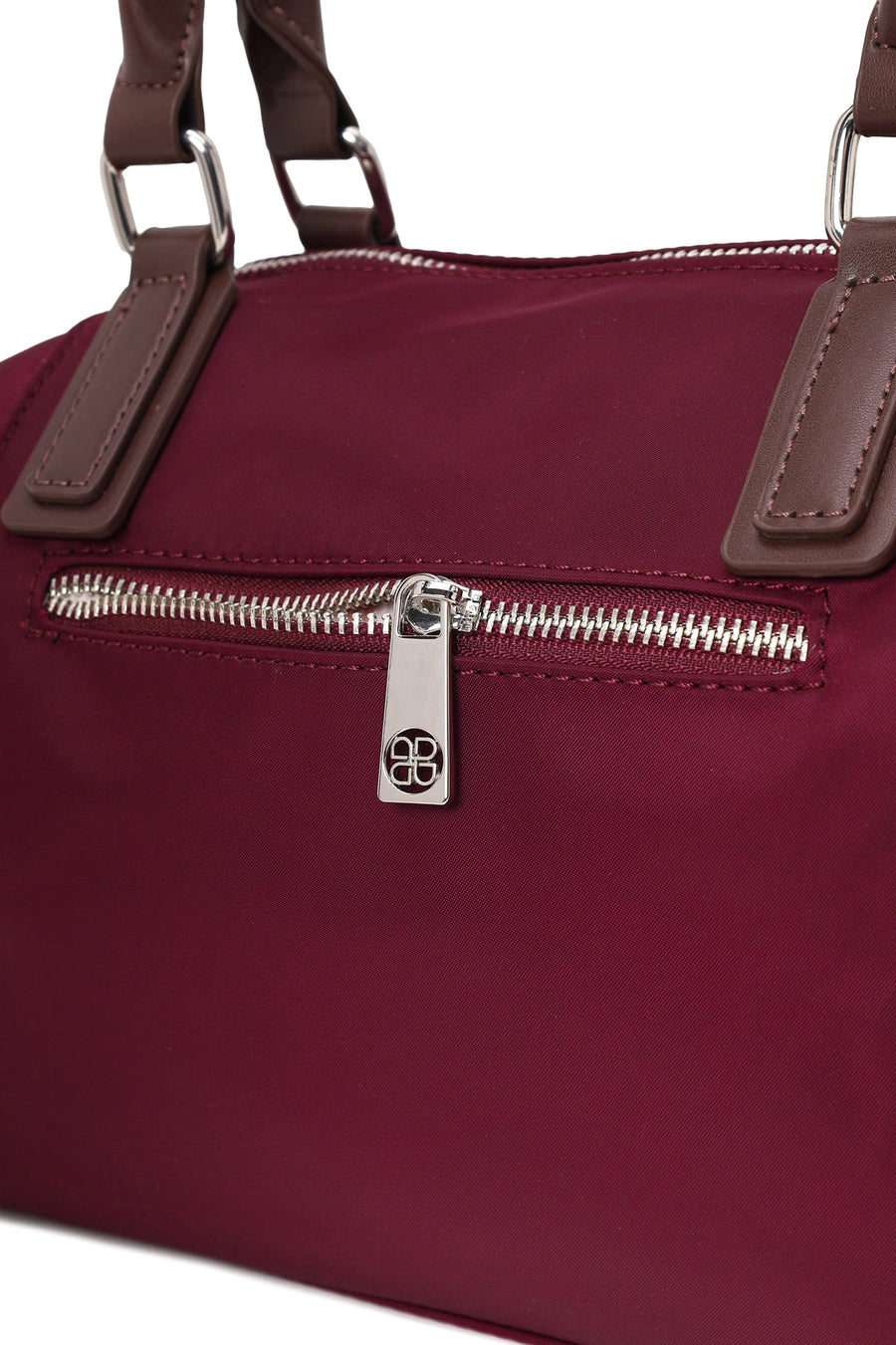 Woman Burgundy Long-Strap Fabric Shoulder Bag