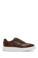 Men's Tan Thick Sole Lace Up Leather Sneaker | Derimod