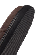 Male Brown Suede Slipper | Derimod