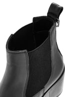 Women's Black Thick Heeled Leather Cowboy Boots | Derimod