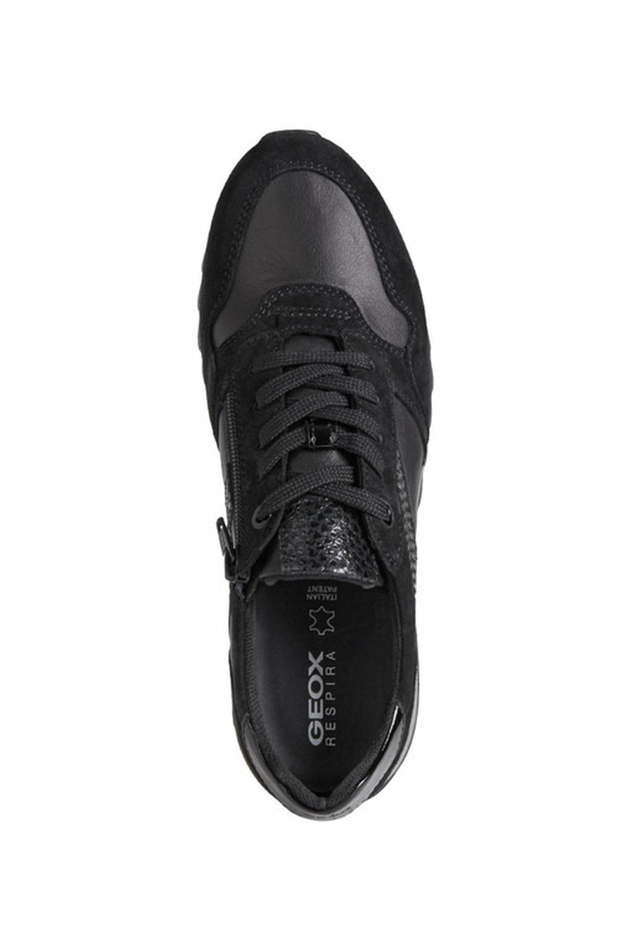 Geox Kadın Siyah Tabelya Kalın Tabanlı Deri Sneaker