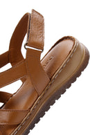 Women's Tan Leather Comfort Sandals | Derimod