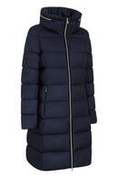 Geox Women's Navy Blue Charlene Slim Fit Hooded Long Coat | Derimod