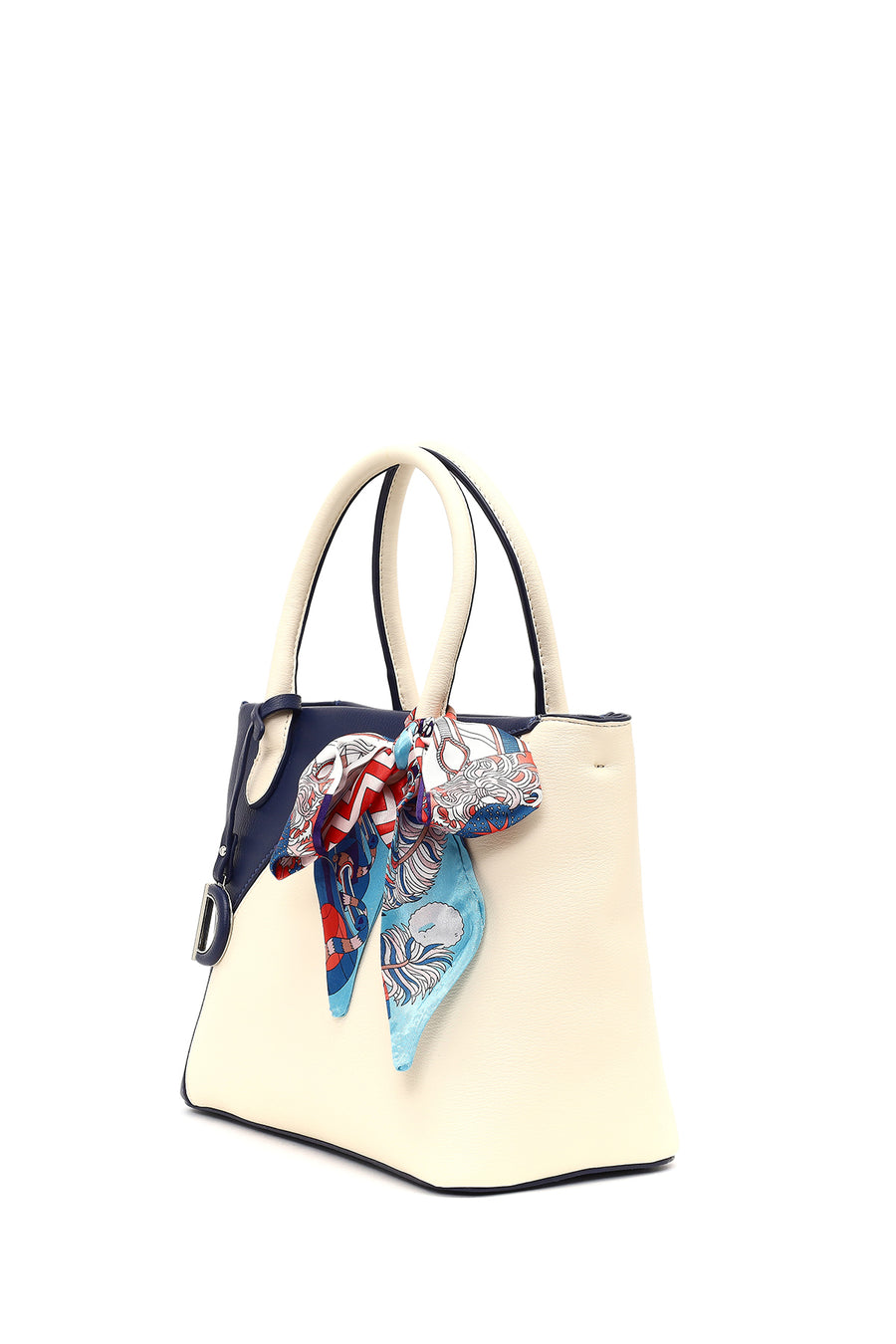 Women's Navy Blue Long Strap Accessorized Shoulder Bag