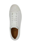 Geox Men's White Spherica Ecub-1 Lace-Up Leather Sneaker | Derimod