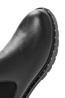 Women's Black Zippered Leather Chelsea Boots | Derimod