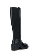 Geox Women's Black Leather Heeled Boots | Derimod