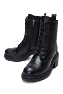 Women's Black Leather Heeled Boots | Derimod