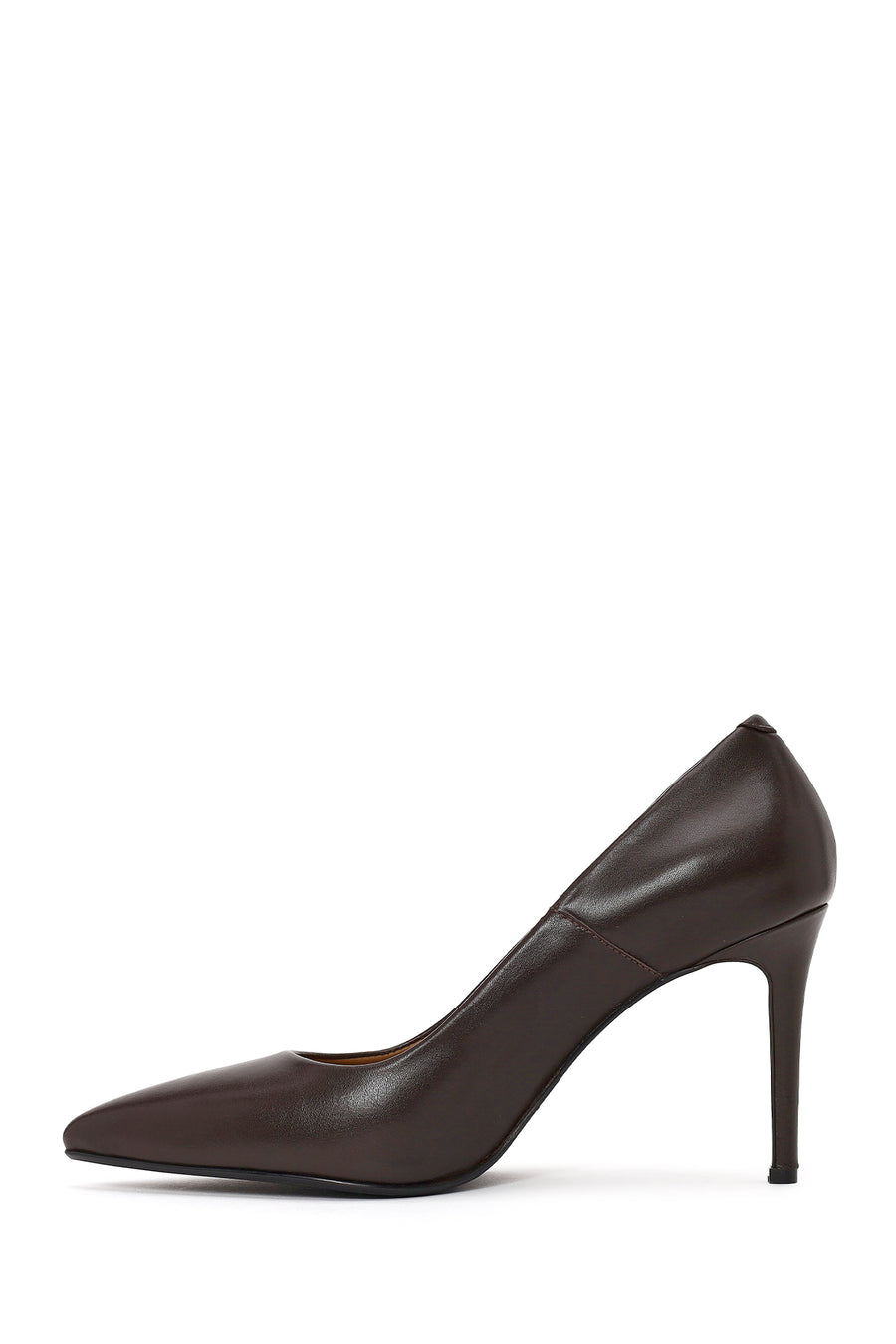 Woman Brown Thin-heeled Leather Stiletto