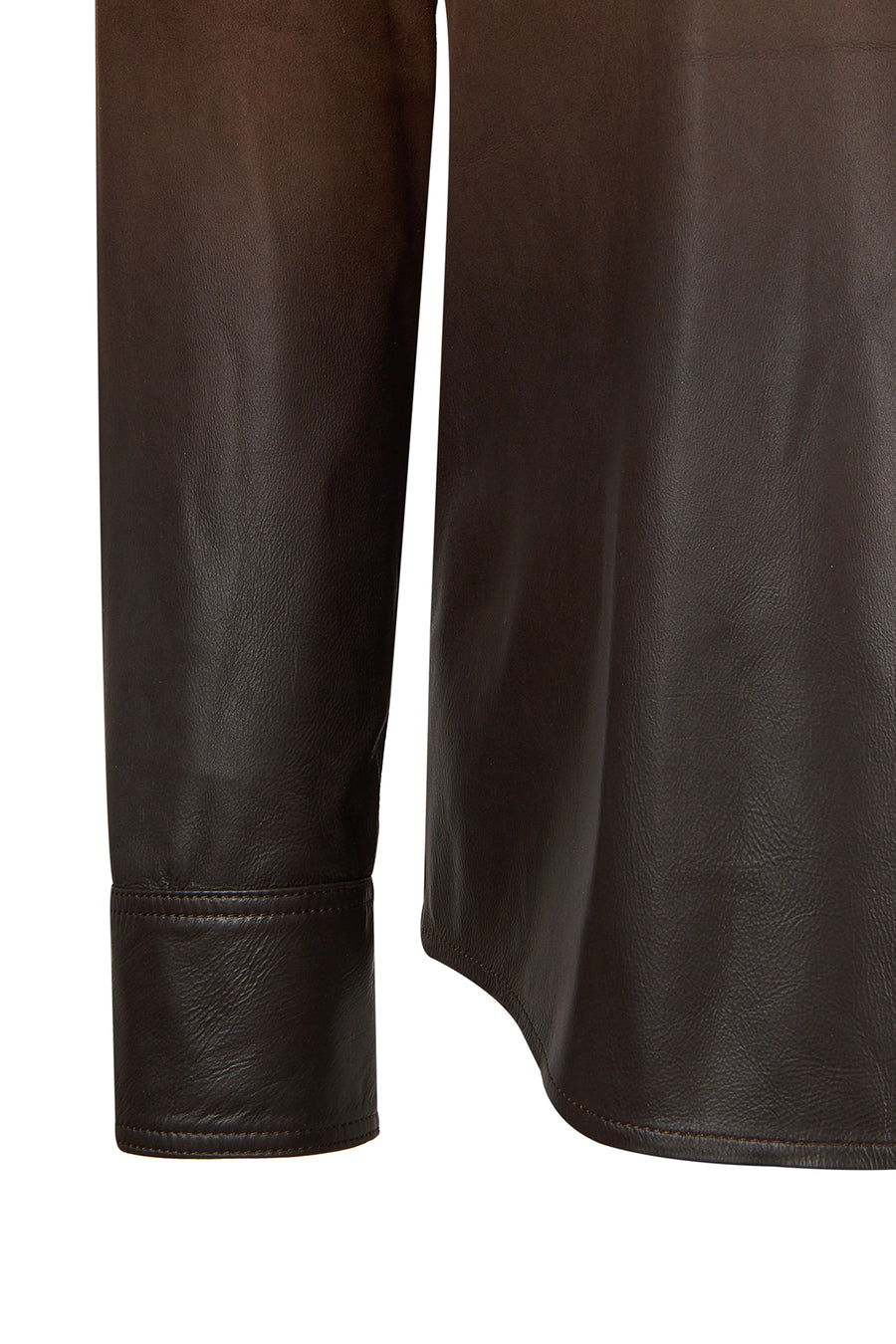 Monako Woman Brown Suede Leather Shirt