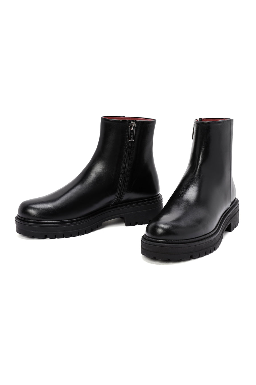 Derimod Gritti Woman Black Zip Closure Leather Boots