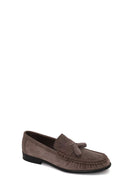 Erkek Gri Püsküllü Süet Deri Casual Loafer | Derimod