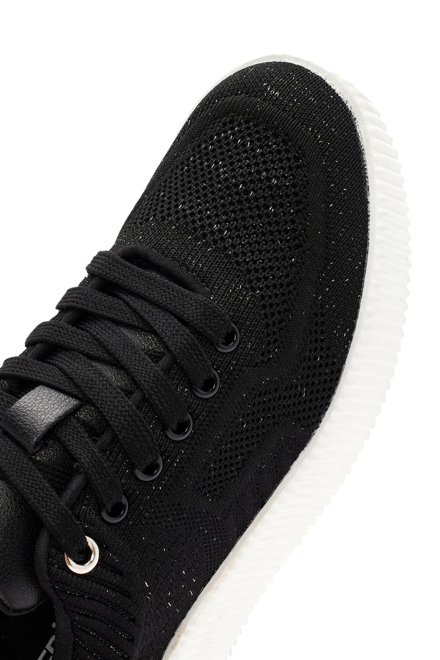 Derimod Zero Kadın Siyah Bağcıklı Kalın Tabanlı Kumaş Sneaker