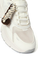 Women's White Lace-Up Chunky Sole Charm Sneakers | Derimod