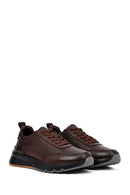 Men's Brown Lace-Up Thick-Soled Leather Sneaker | Derimod