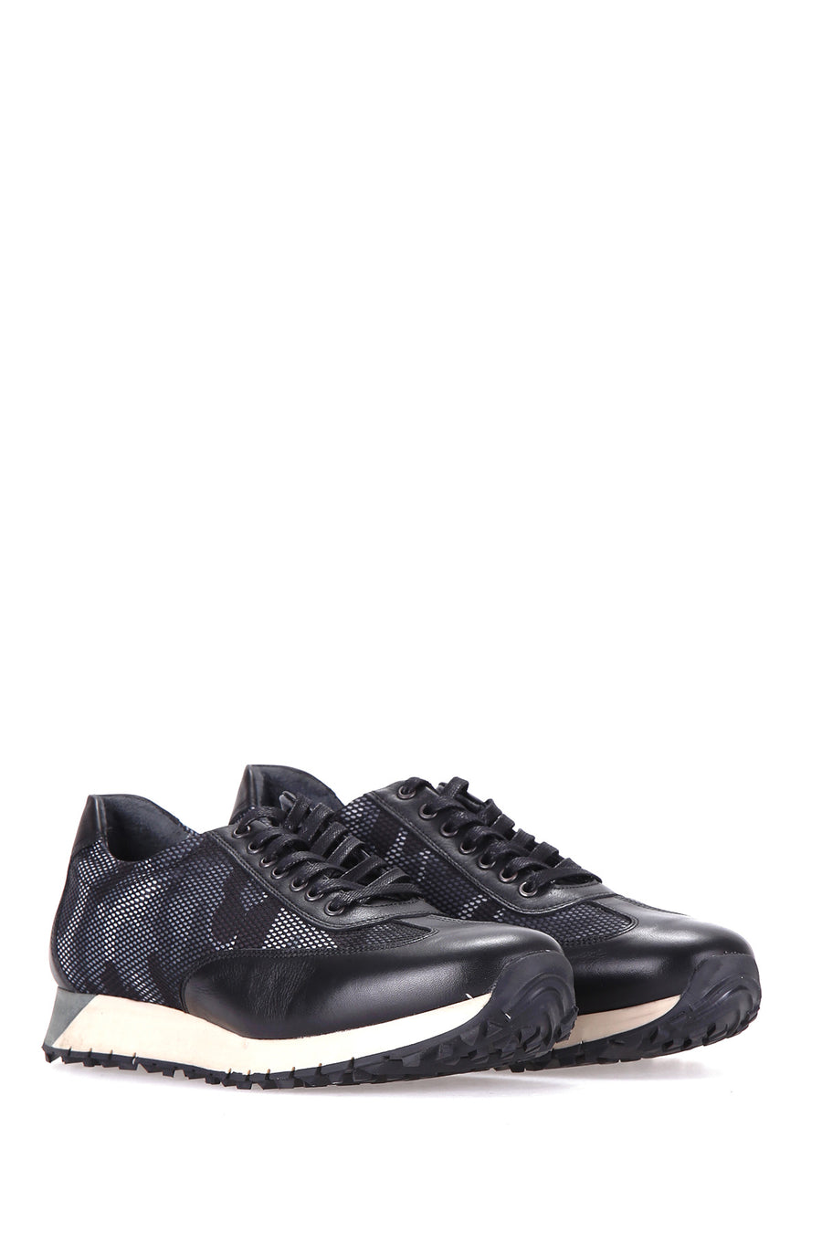 Camouflage Patterned Men's Leather Sneaker