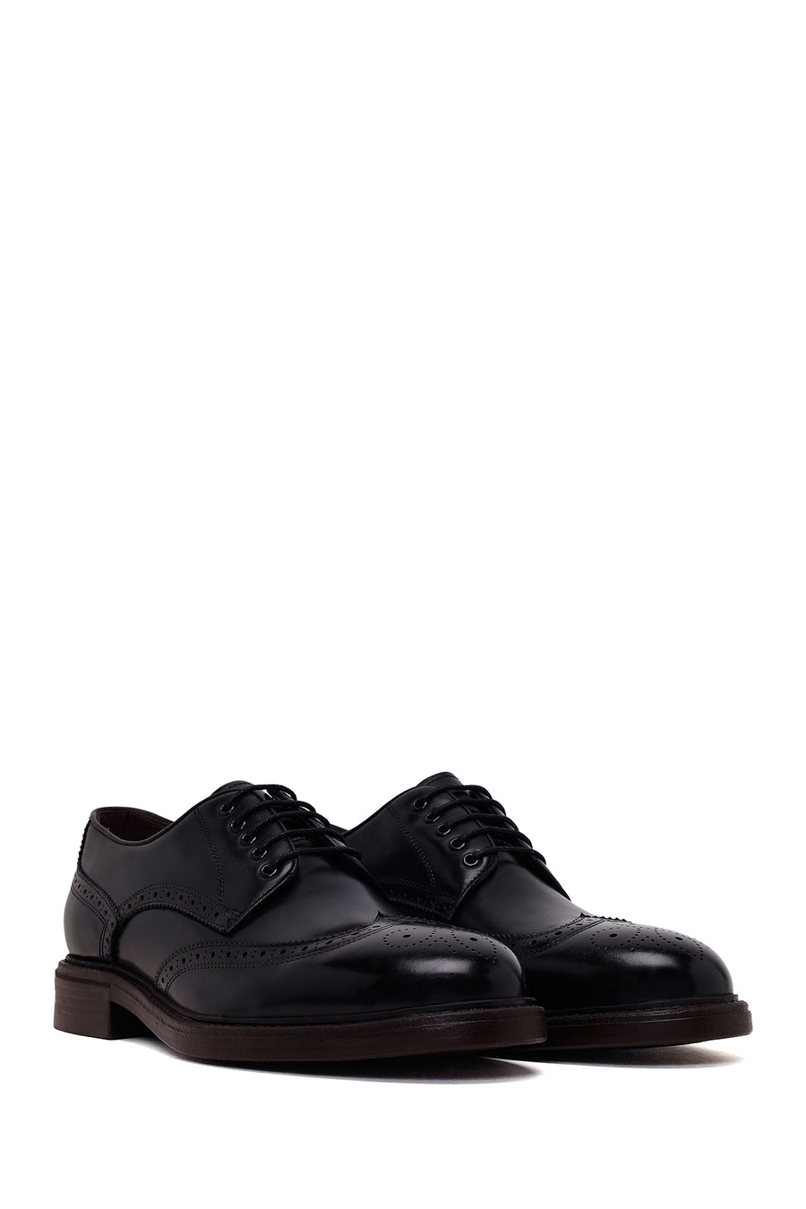 Male Black Lace-Up Leather Casual Shoes