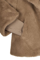 Ampezzo Woman Beige Short Teddy Coats | Derimod