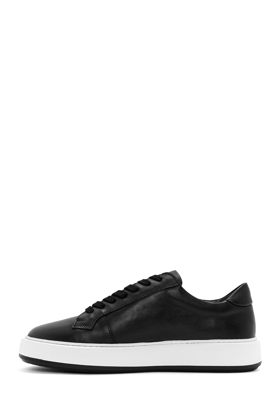 Men's Black Lace-up Leather Sneaker