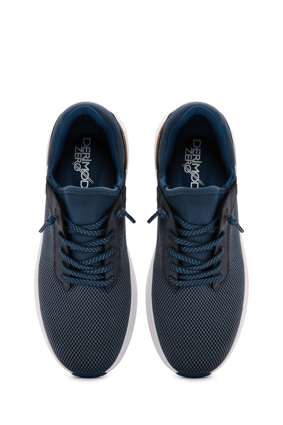 Derimod Zero Men's Navy Blue Lace-Up Thick Sole Fabric Sneaker