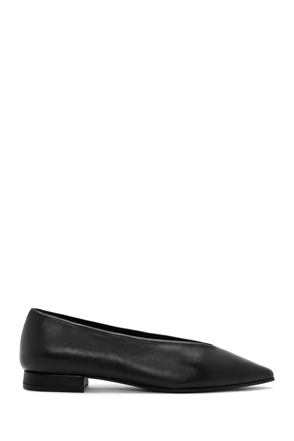 Women's Black Leather Ballerinas 24WFD140918 | Derimod