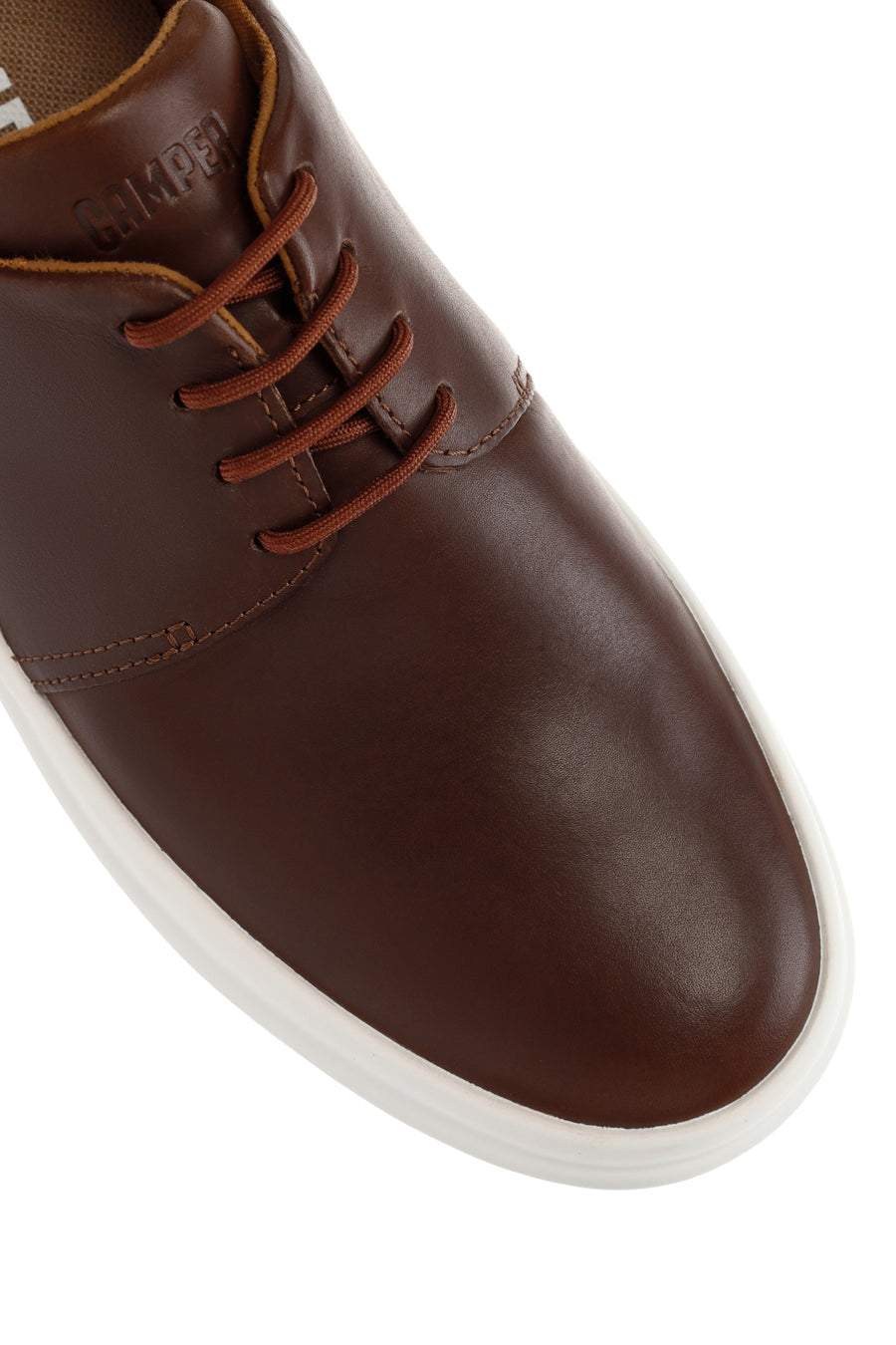 Camper Men's Brown Chasis Lace-Up Leather Casual Shoes