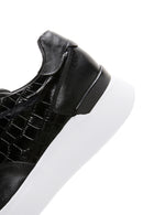 Men's Black Leather Thick Soled Sneaker | Derimod