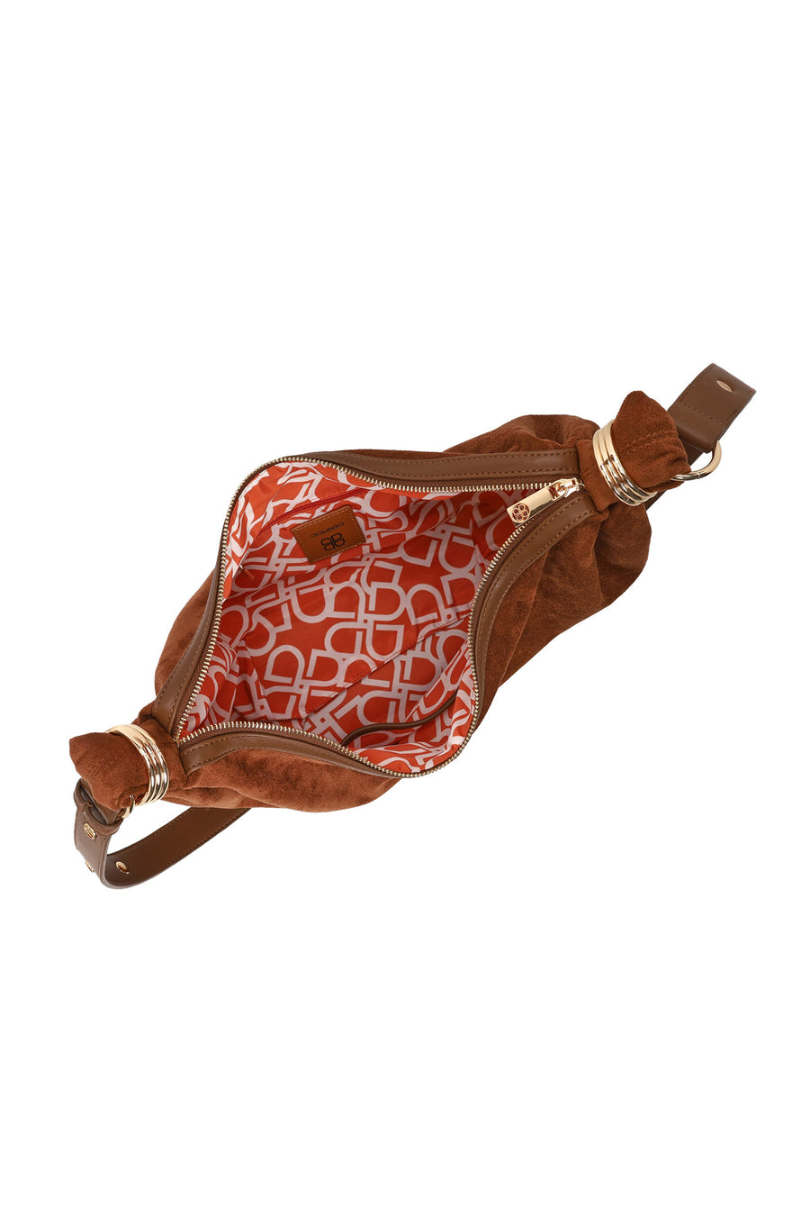 Woman Camel Suede Shoulder Bag
