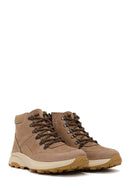 Male Mink Zip Closure Thick-Soled Nubuck Leather Boots | Derimod